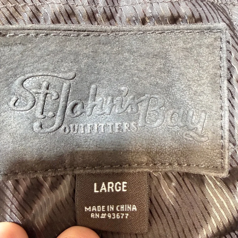 St Johns Bay Outfitters‎ Mens Genuine Leather Field Jacket Brown Large